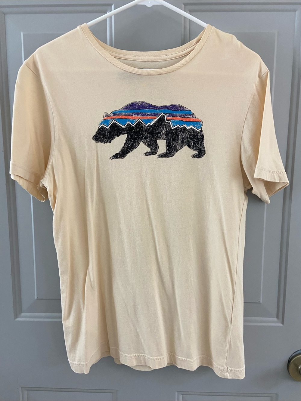Men's Patagonia Cream Short-Sleeve Bear Graphic Tee